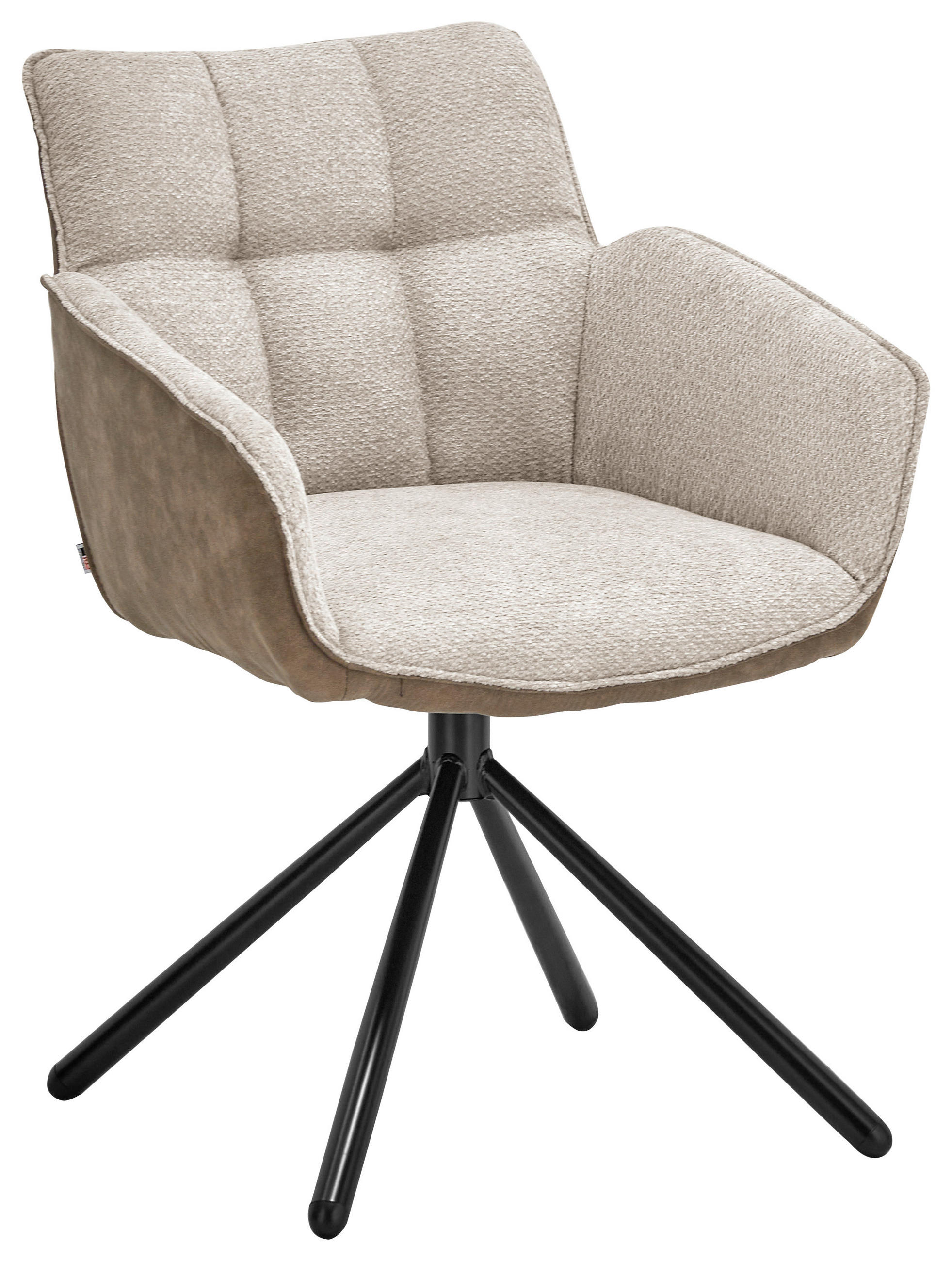 ARMLEHNSTUHL  in Eisen Chenille, Mikrofaser  - Taupe/Schwarz, Design, Textil/Metall (60/84/65cm) - SetOne by Musterring