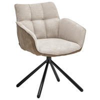 ARMLEHNSTUHL  in Eisen Chenille, Mikrofaser  - Taupe/Schwarz, Design, Textil/Metall (60/84/65cm) - SetOne by Musterring