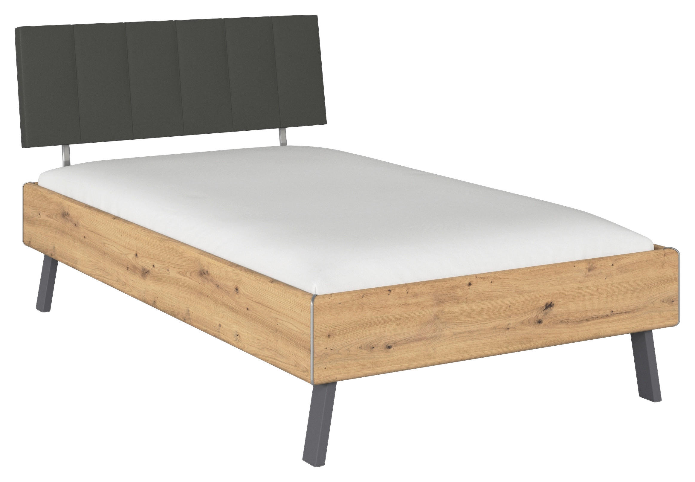 BETT 120/200 cm  in Eiche Artisan  - Eiche Artisan/Grau, Design, Textil/Metall (120/200cm) - Carryhome