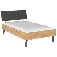 BETT 120/200 cm  in Eiche Artisan  - Eiche Artisan/Grau, Design, Textil/Metall (120/200cm) - Carryhome