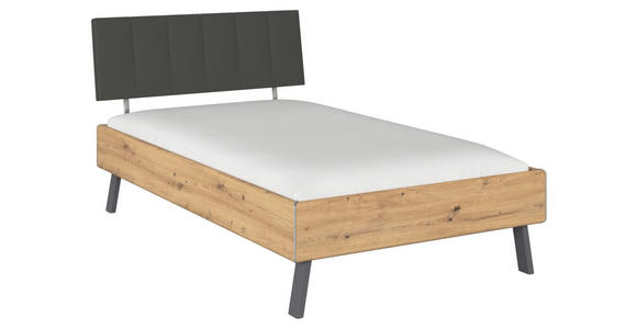 BETT 120/200 cm  in Eiche Artisan  - Eiche Artisan/Grau, Design, Holzwerkstoff/Textil (120/200cm) - Carryhome