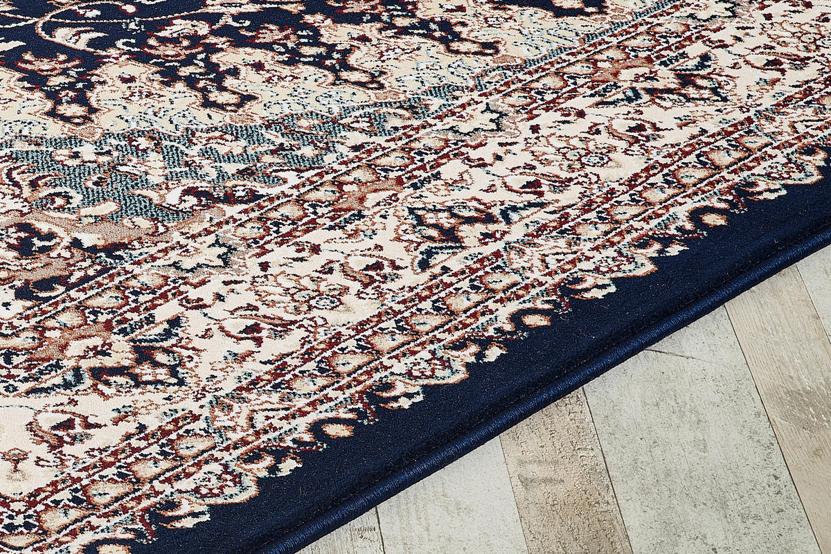VINTAGE-TEPPICH 80/150 cm Semerkand Dunkelblau, Beige  - Beige/Dunkelblau, LIFESTYLE, Textil (80/150cm)