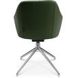 ARMLEHNSTUHL  in Aluminium Echtleder pigmentiert  - Alufarben/Grün, Design, Leder/Metall (58/81,5-84,5/60cm) - Johann Jakob