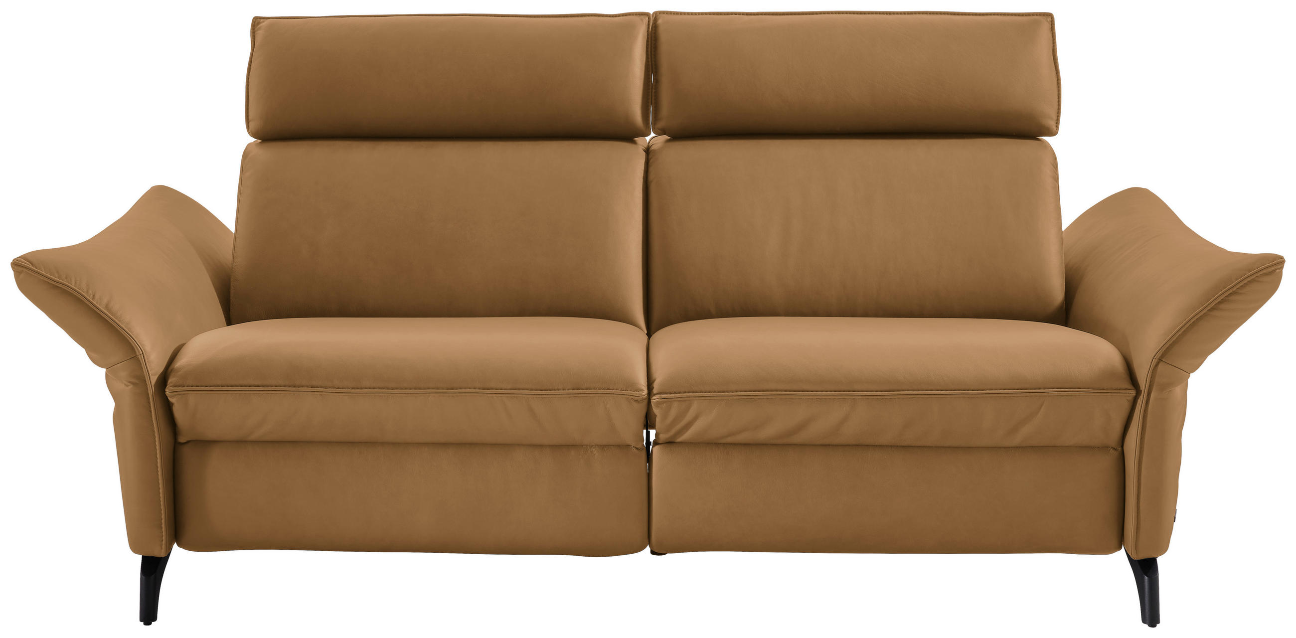 2,5-SITZER Echtleder Currygelb  - Currygelb/Anthrazit, Design, Leder/Metall (194/92/95cm) - Himolla