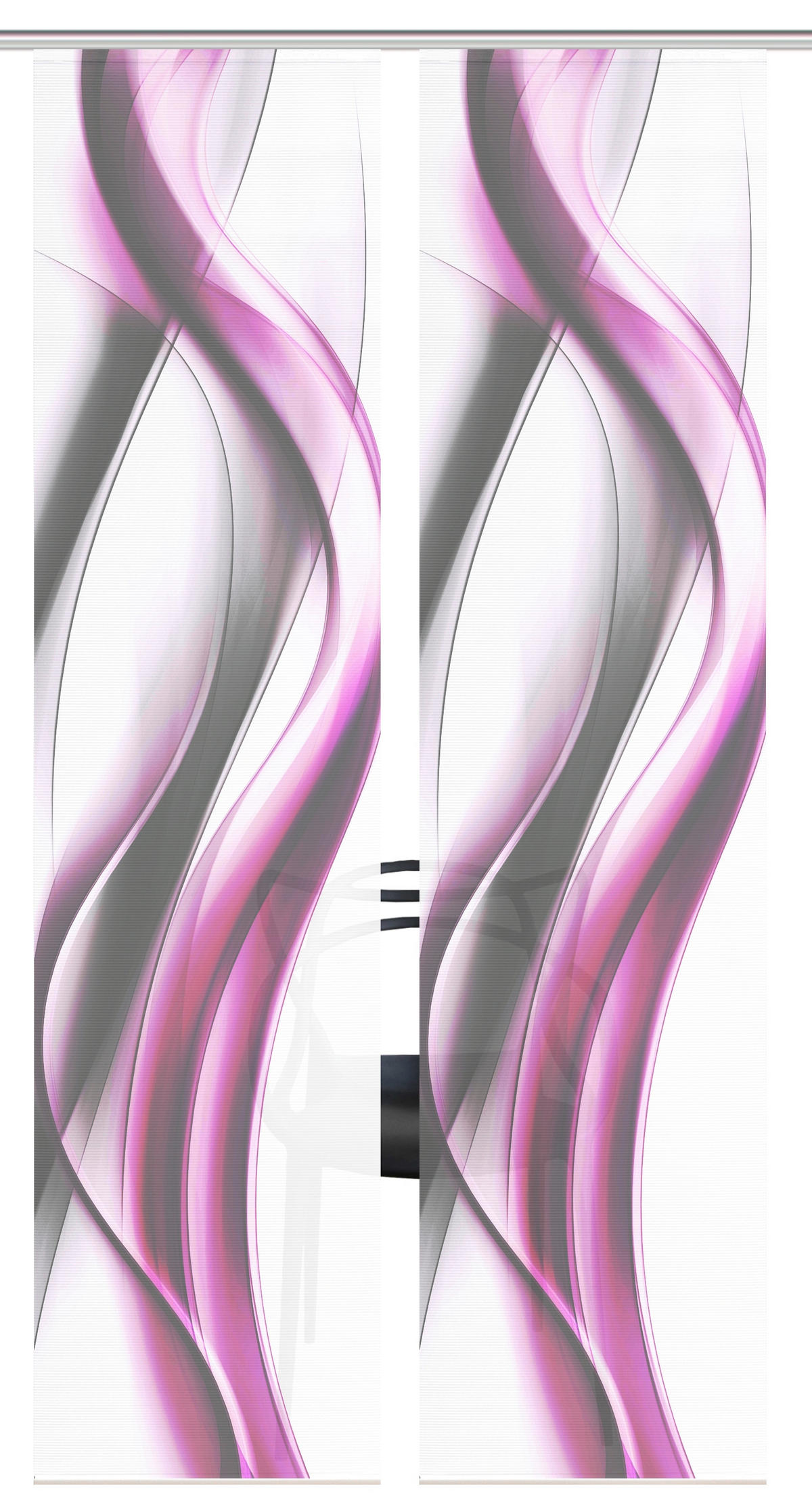 FLÄCHENVORHANG  2 Stück  halbtransparent  60/260 cm   - Pink/Weiß, Design, Textil (60/260cm)