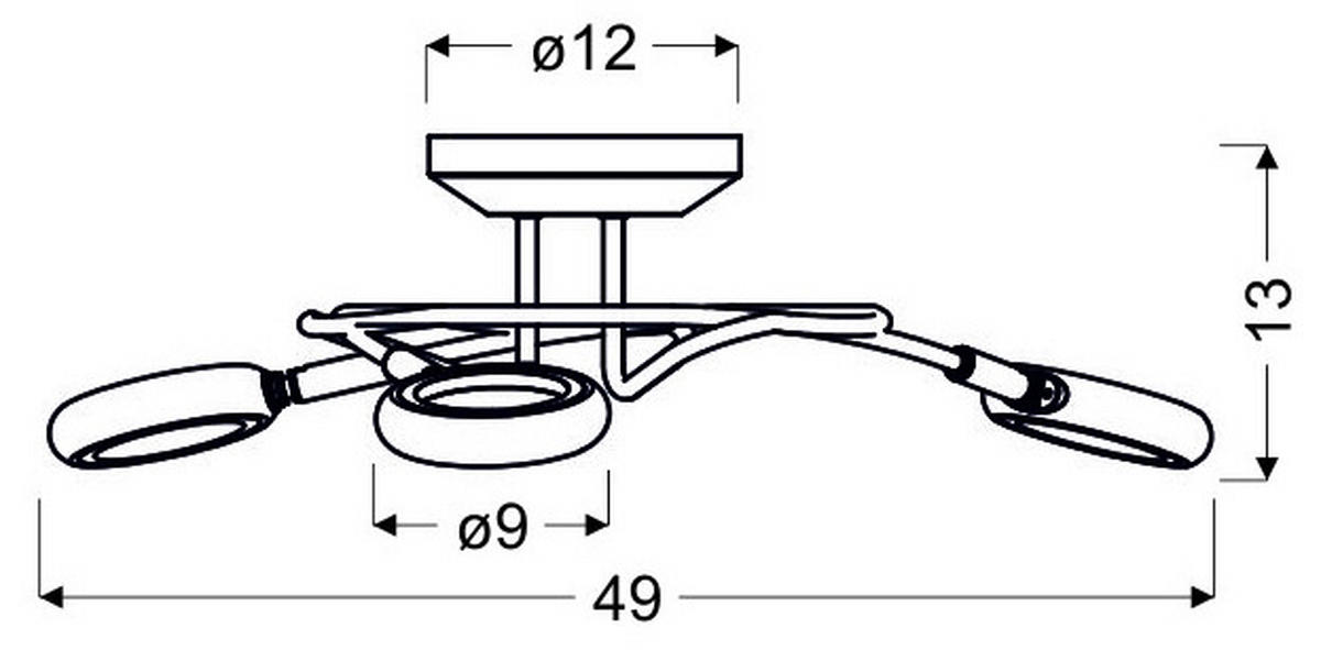 LED-TAKLAMPA Aurelion 49/49/13 cm  - kromfärg, Design, metall/plast (49/49/13cm)