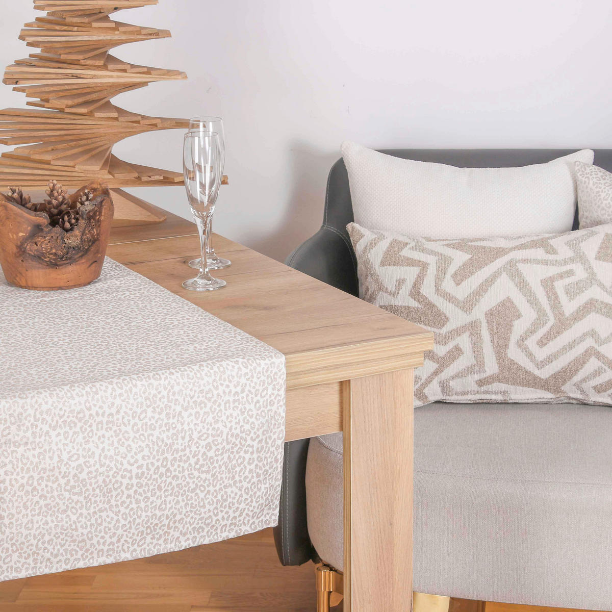 NADSTOLNJAK 40/140 cm   MADRID  - boje sedefa, Basics, tekstil (40/140cm)