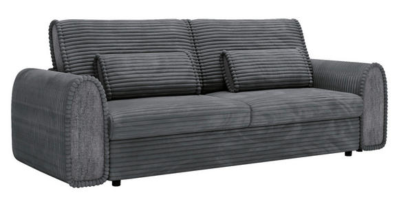 SCHLAFSOFA in Cord, Feincord Dunkelgrau  - Dunkelgrau/Schwarz, KONVENTIONELL, Kunststoff/Textil (240/83/116cm) - Carryhome