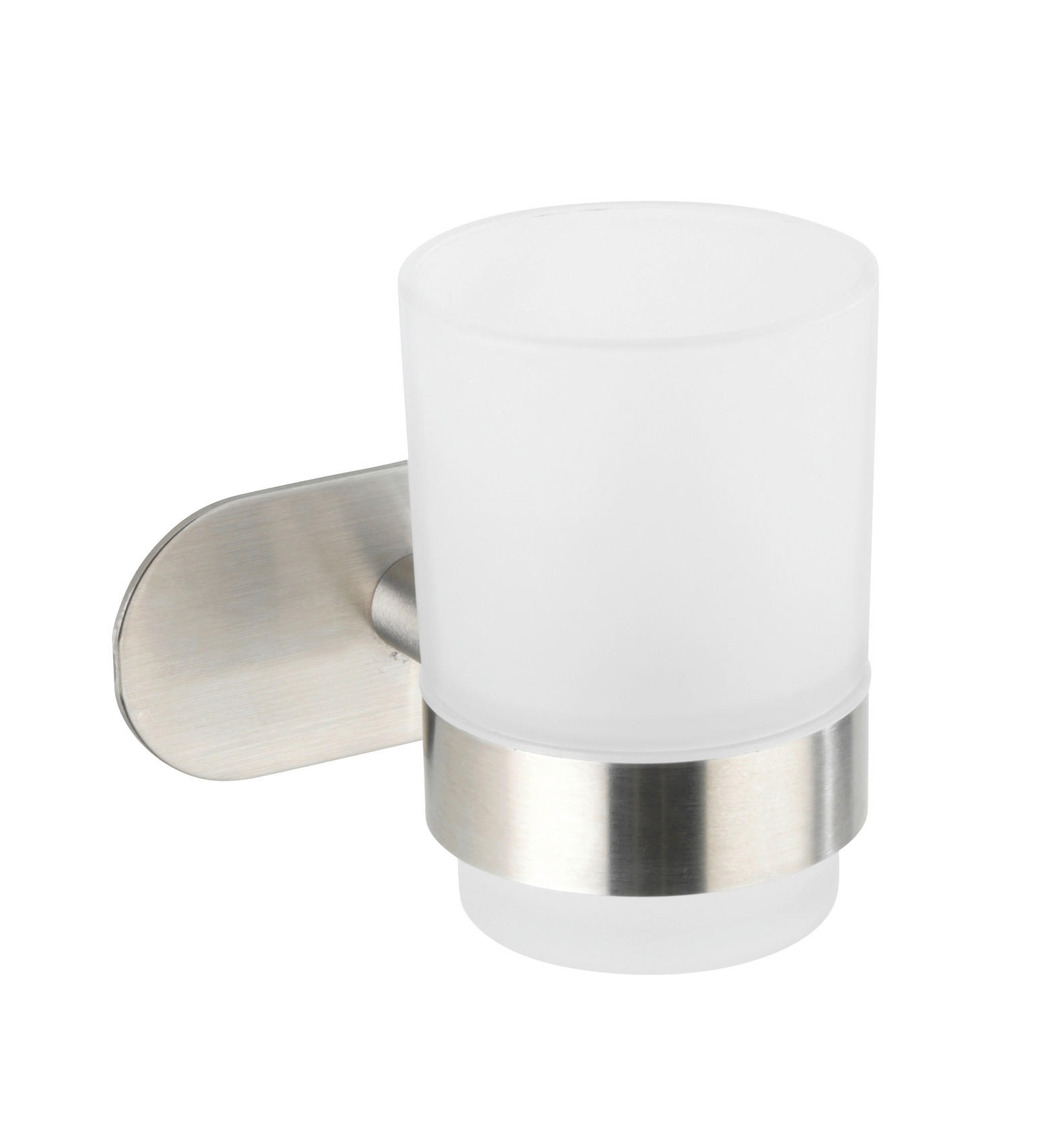 ZAHNPUTZBECHERHALTER  - Silberfarben, Basics, Glas/Metall (10/9,5/10cm) - Wenko