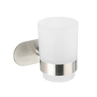 ZAHNPUTZBECHERHALTER  - Silberfarben, Basics, Glas/Metall (10/9,5/10cm) - Wenko