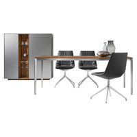 ESSTISCH in Holz, Metall 200(300)/100/75 cm  - Edelstahlfarben/Nussbaumfarben, Design, Holz/Metall (200(300)/100/75cm) - Team 7