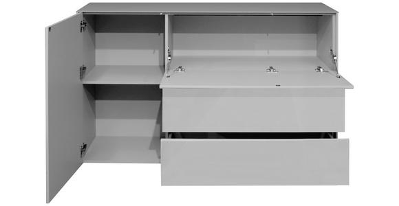 SIDEBOARD 131/89/42 cm in Hellgrau - Hellgrau/Schwarz, Design, Glas/Holzwerkstoff (131/89/42cm) - Novel