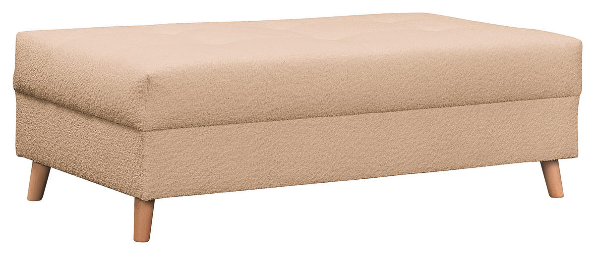 ECKSOFA inkl. Hocker Ariella Beige Bouclé  - Beige/Naturfarben, Design, Holz/Textil (231/161cm) - Livetastic