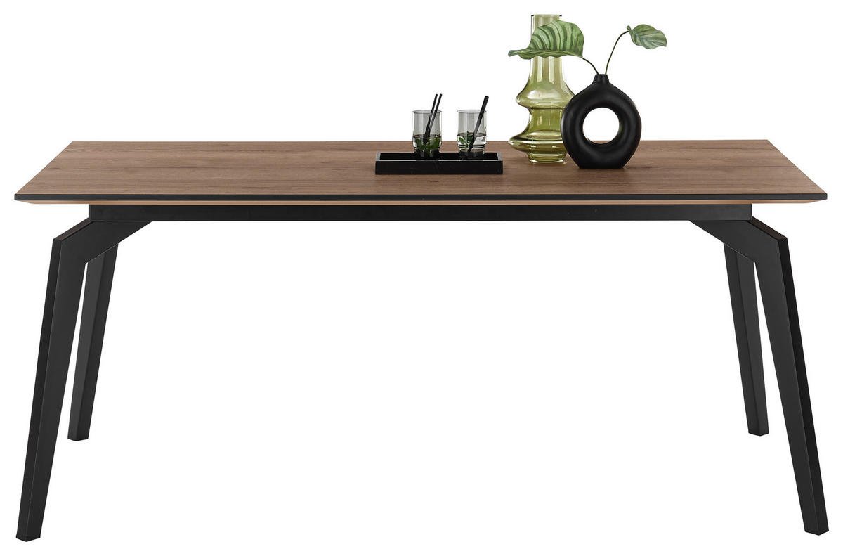 ESSTISCH rechteckig Braun, Schwarz  - Schwarz/Braun, Trend, Holzwerkstoff/Metall (200/100/76cm) - SetOne by Musterring