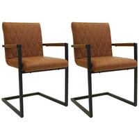 SADA STOLIČIEK S PODRÚČKAMI 2 kus - hnedá/čierna, Lifestyle, kov/textil (54/86/57cm) - MID.YOU