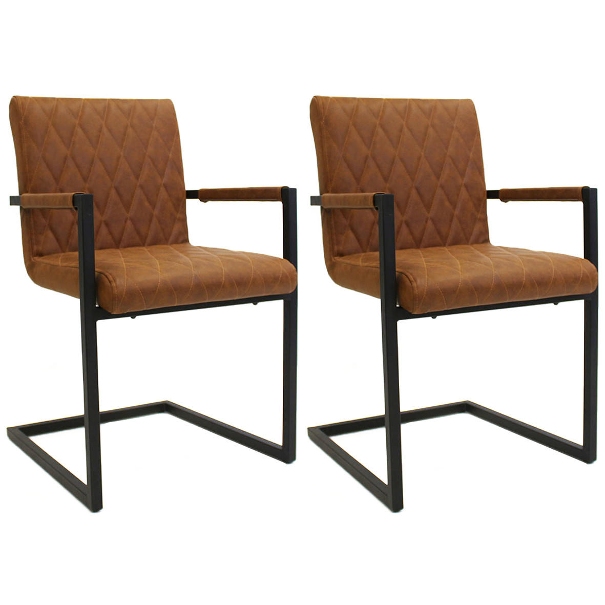 Mid.you Armlehnstuhl-Set Cognac 54x86x57 cm
