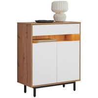 HIGHBOARD Weiß, Eiche Artisan  90/108/45 cm  - Graphitfarben/Weiß, Design, Holz/Holzwerkstoff (90/108/45cm) - home24