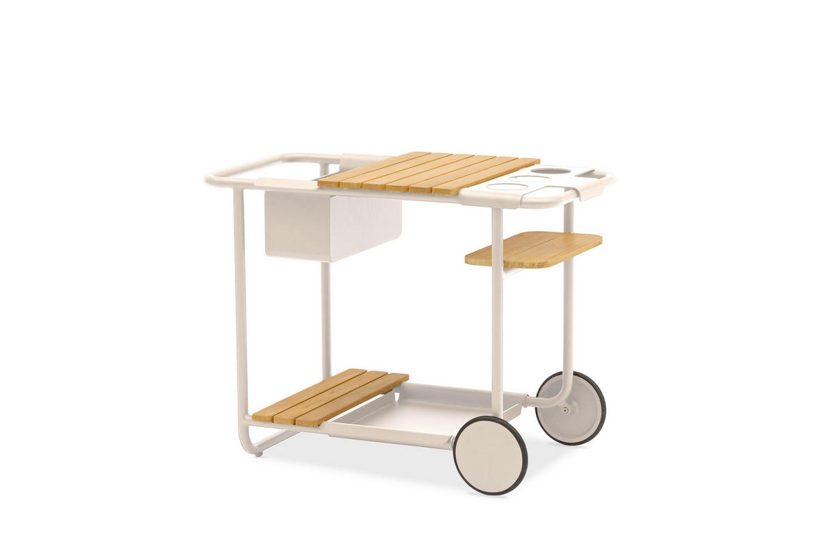 GARTEN-SERVIERWAGEN - Beige, Modern, Holz/Metall (90,5/51,5/68cm) - Zebra 