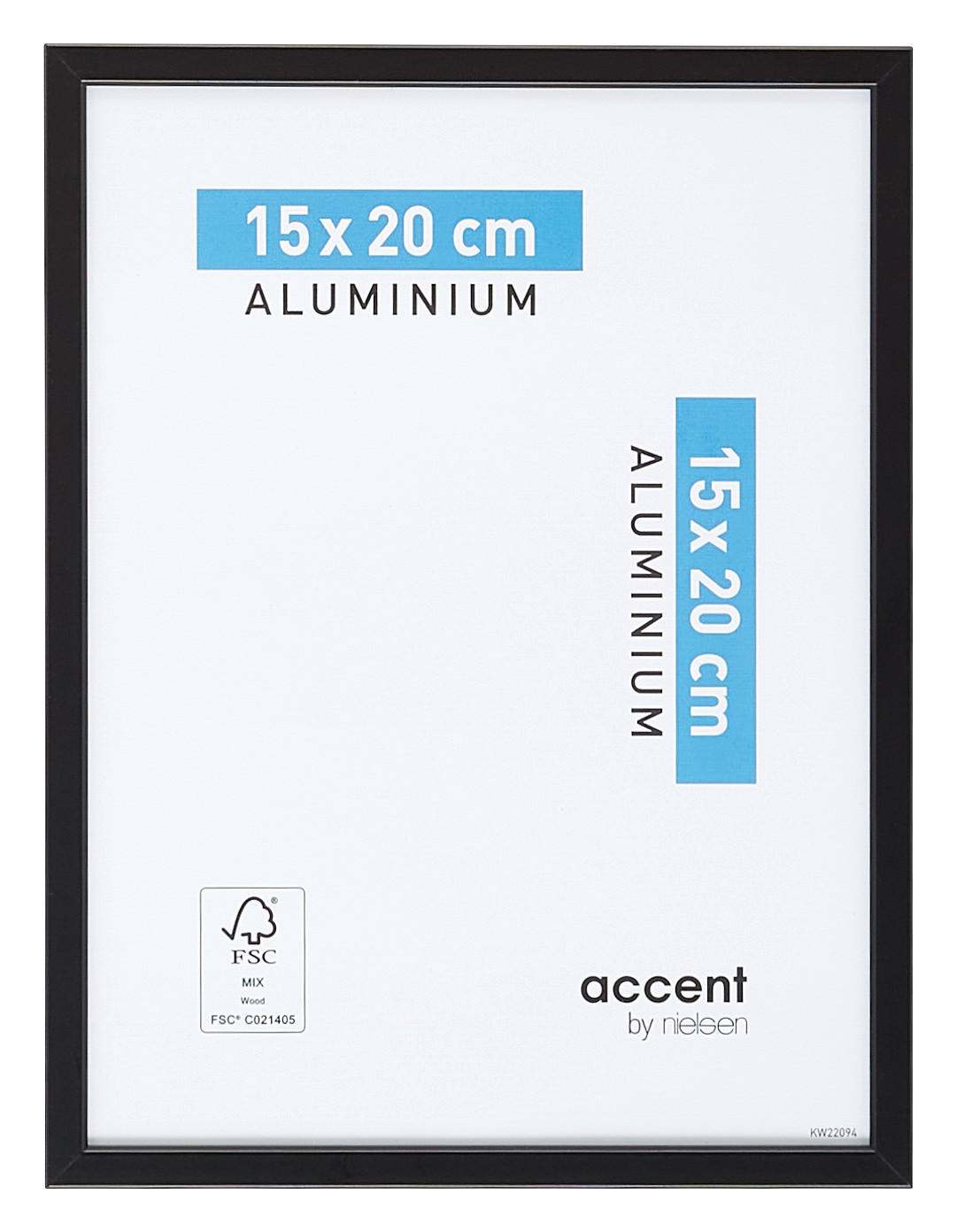 BILDERRAHMEN 15/20 cm  - Schwarz, Basics, Metall (15/20cm) - Nielsen