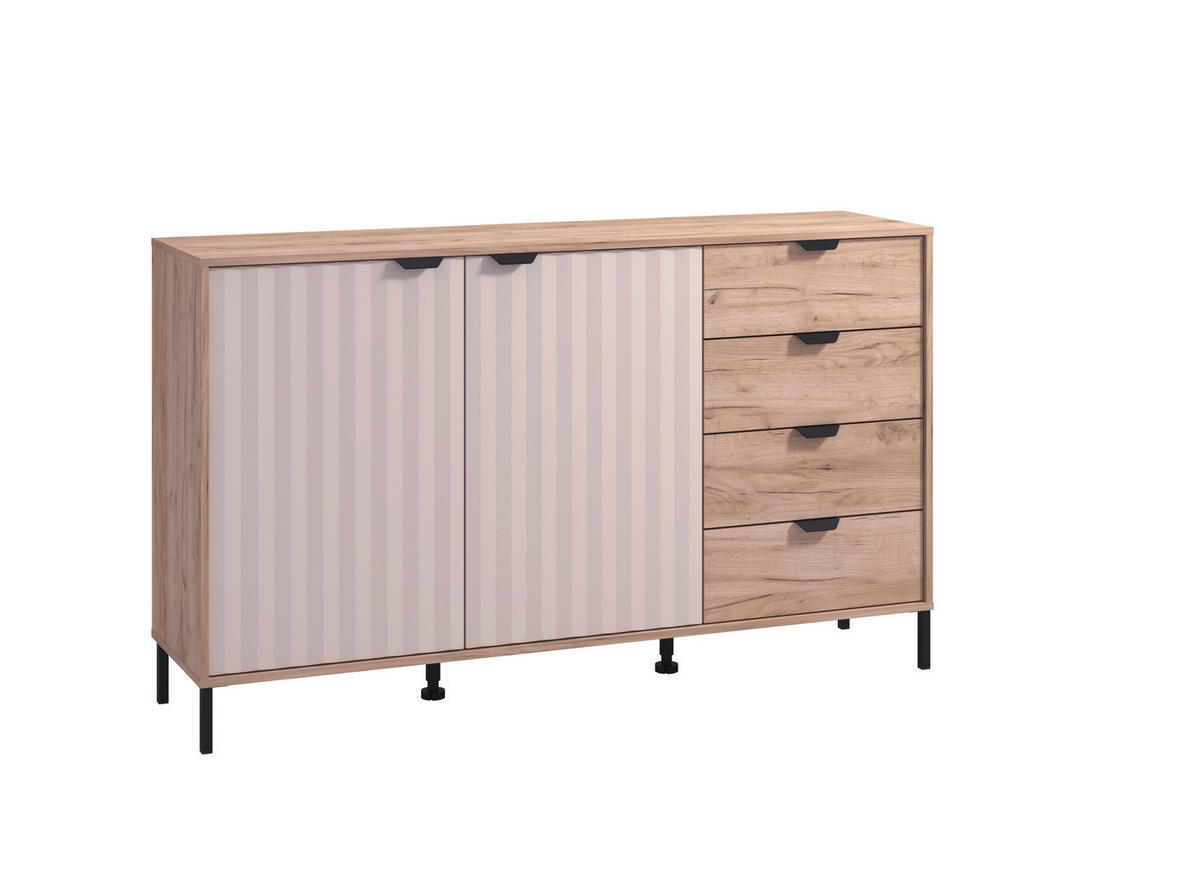 KOMÓD 157/93/40 cm  - szürke tölgy/kasmír, Basics, faalapú anyag (157/93/40cm) - Hom`in