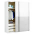 SCHWEBETÜRENSCHRANK 2 -türig Grau, Weiß - Edelstahlfarben/Weiß, Design, Holzwerkstoff/Metall (175/223/67cm) - Welnova