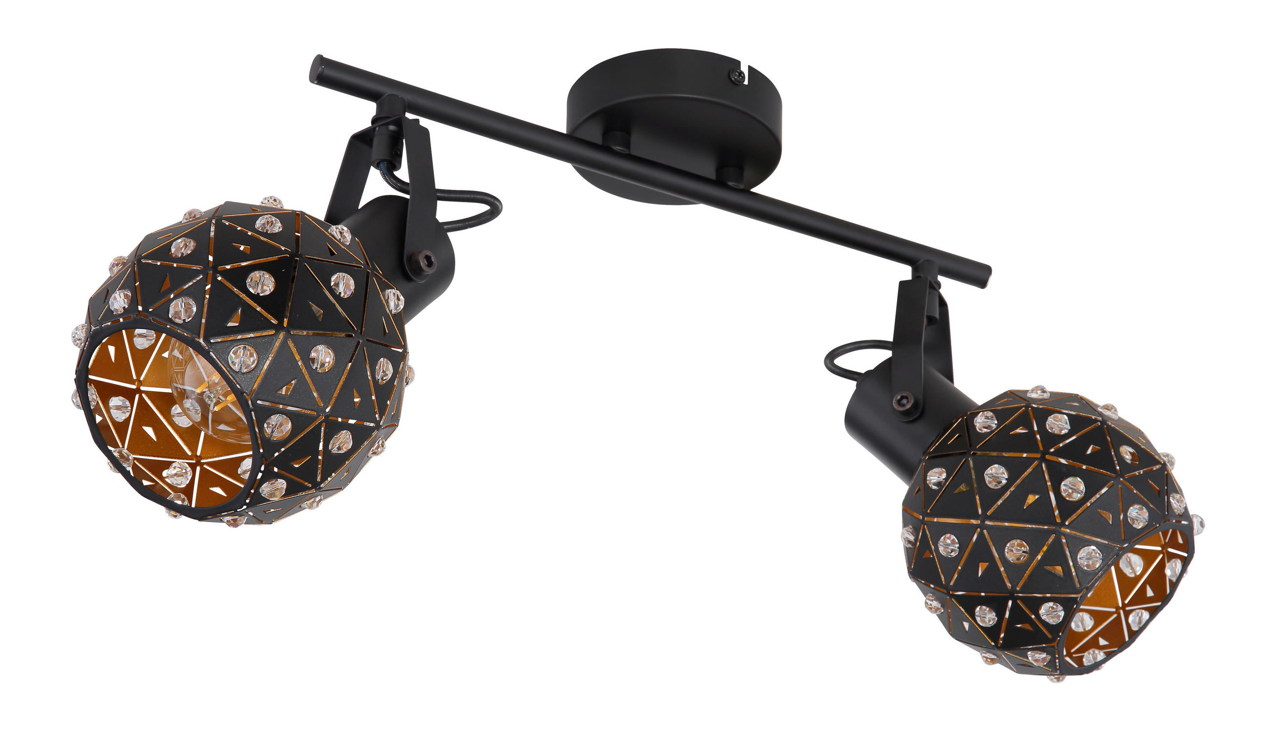Strahler Jodie Jodie 35/12/26 cm   - Klar/Goldfarben, Basics, Glas/Metall (35/12/26cm) - Globo
