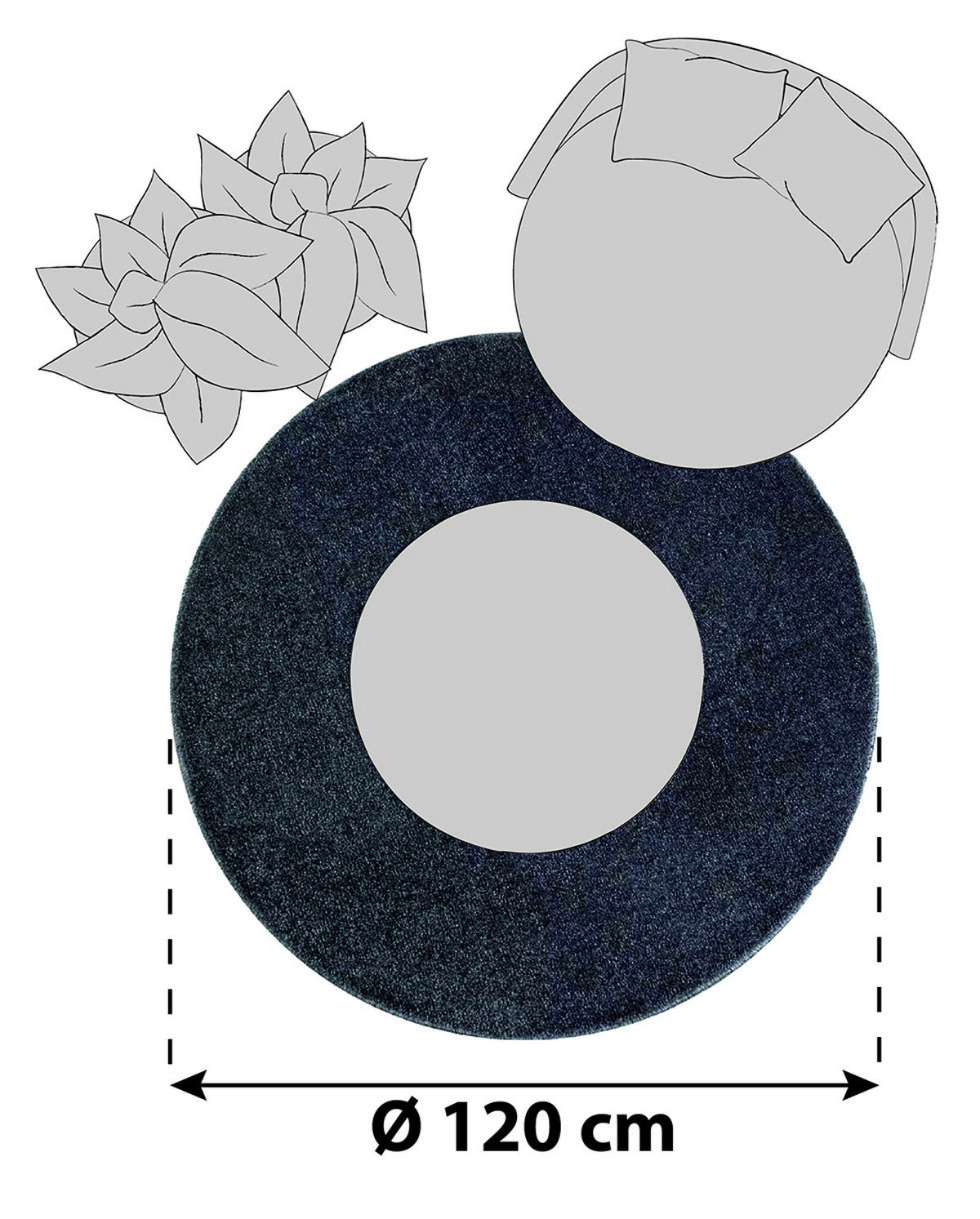 RYAMATTA 120 cm Ata grau  - grå, Klassisk, textil (120cm) - Novel