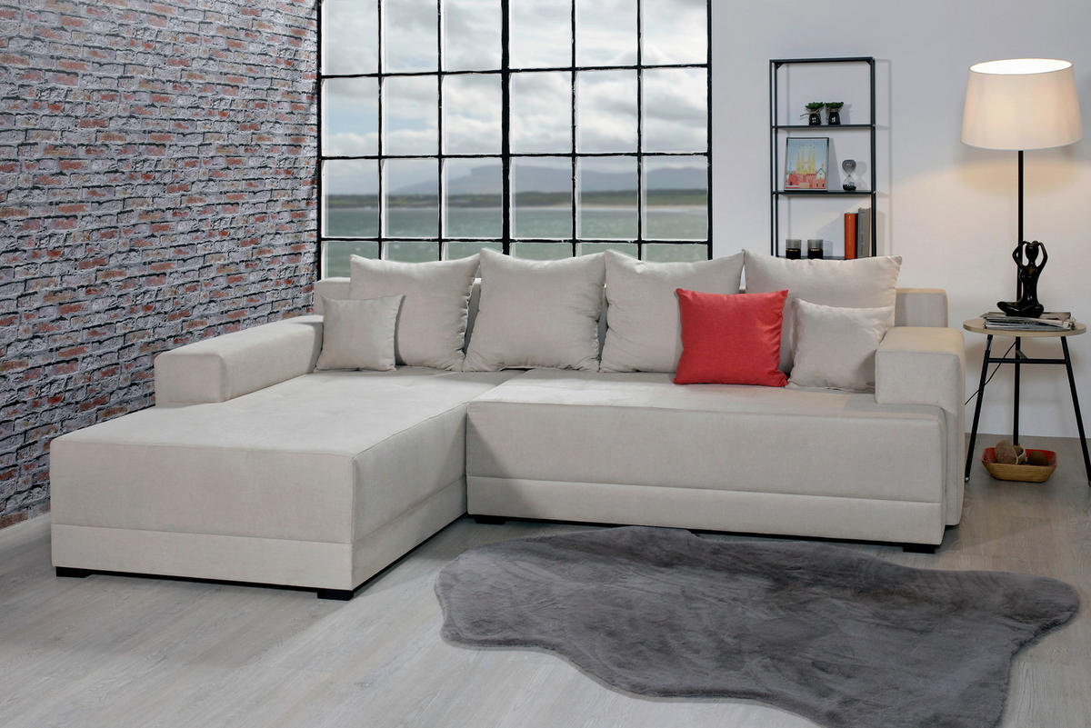 KOTNA SEDEŽNA GARNITURA, siva  - črna/siva, Moderno, umetna masa/tekstil (271/85/173cm) - Ti'me