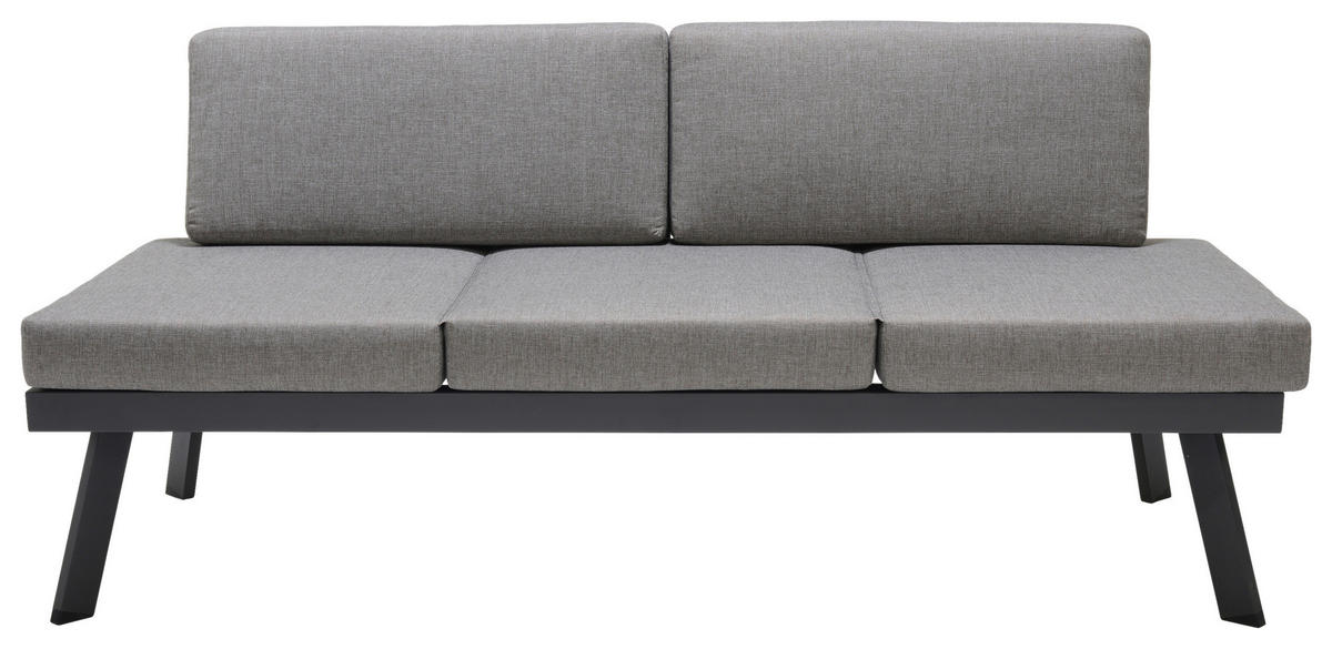 3-SITZER-BANK 180/82/80,1 cm Flachgewebe Dunkelgrau  - Dunkelgrau, MODERN, Textil/Metall (180/82/80,1cm) - Amatio