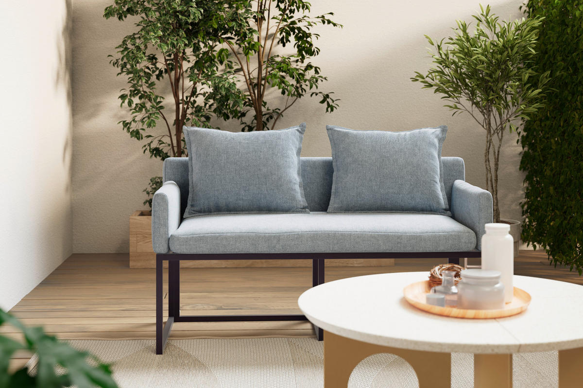 GARTENBANK 131/60/73 cm  Aluminium  - Grau, MODERN, Textil/Metall (131/60/73cm) - Gardenson