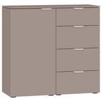 KOMMODE , 90/87/43 cm, 4 Schublade(n)  - Hellbraun/Edelstahlfarben, Design, Holzwerkstoff/Kunststoff (90/87/43cm) - Jutzler