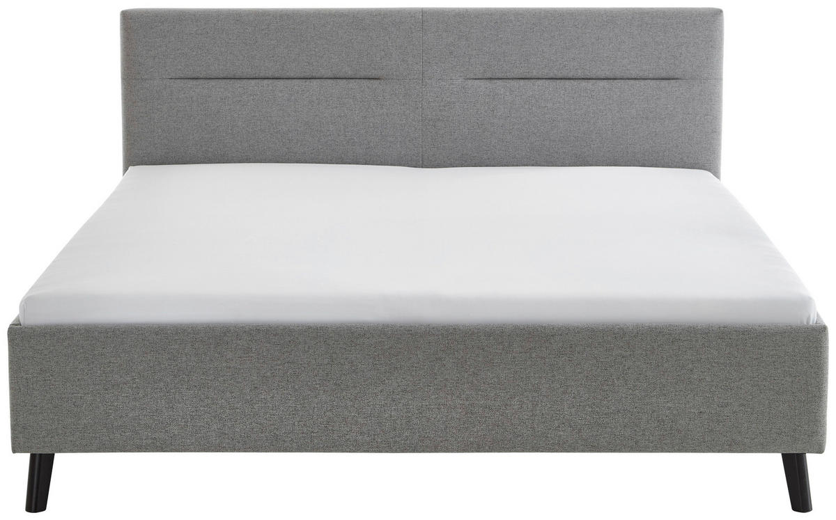 POLSTERBETT 180/200 cm,  in Grau,  - Schwarz/Grau, Basics, Holz/Textil (180/200cm) - Boxxx