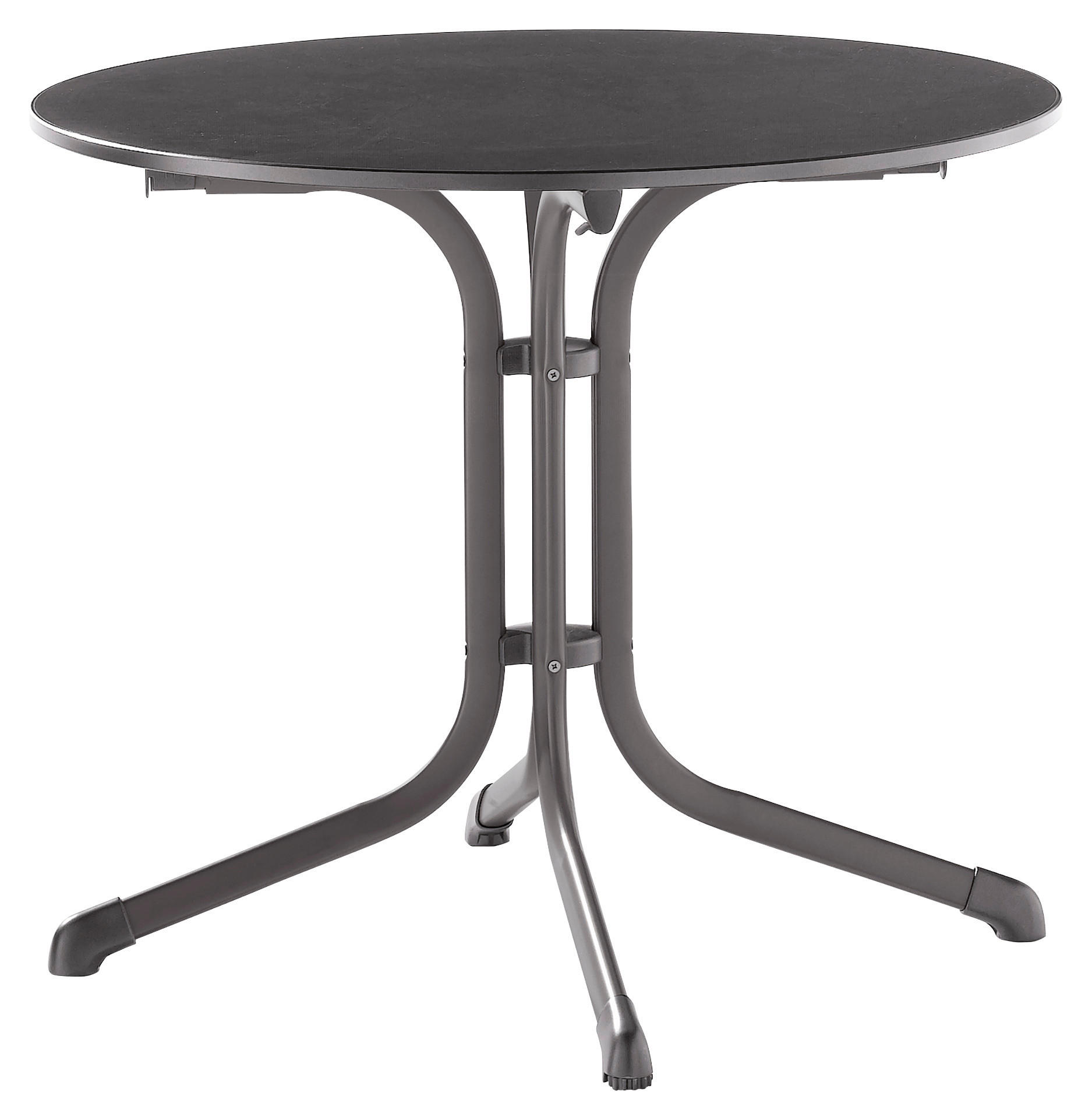 GARTENTISCH Holzwerkstoff Anthrazit rund  - Anthrazit/Grau, MODERN, Holzwerkstoff/Metall (85/85/73cm) - Sieger