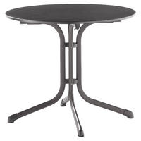 GARTENTISCH Holzwerkstoff Anthrazit rund  - Anthrazit/Grau, MODERN, Holzwerkstoff/Metall (85/85/73cm) - Sieger