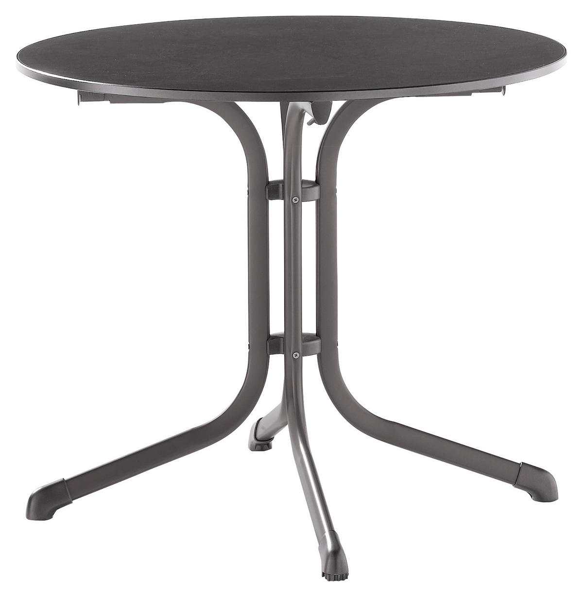 GARTENTISCH Holzwerkstoff Anthrazit rund  - Anthrazit/Grau, MODERN, Holzwerkstoff/Metall (85/85/73cm) - Sieger