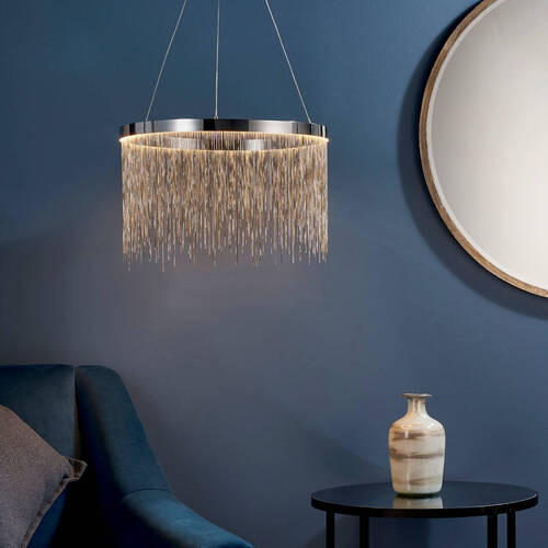 LED-HÄNGELEUCHTE 45/170 cm  - Silberfarben/Messingfarben, Design, Metall (45/170cm) - ENDON