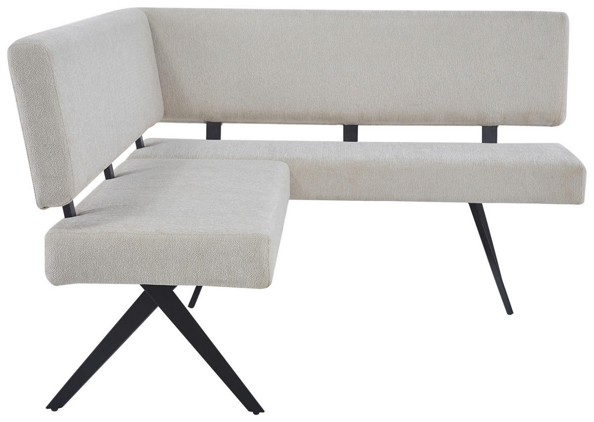 ECKBANK  in Beige  - Beige/Schwarz, KONVENTIONELL, Textil/Metall (190/150/90/62cm) - MID.YOU