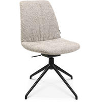 STUHL  in Aluminium Bouclé  - Greige/Alufarben, Design, Textil/Metall (46/81,5-84,5/55cm) - Johann Jakob