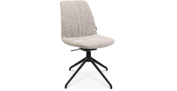 STUHL  in Aluminium Bouclé Metall, Textil  - Greige/Schwarz, Design, Textil/Metall (46/81,5-84,5/55cm) - Johann Jakob