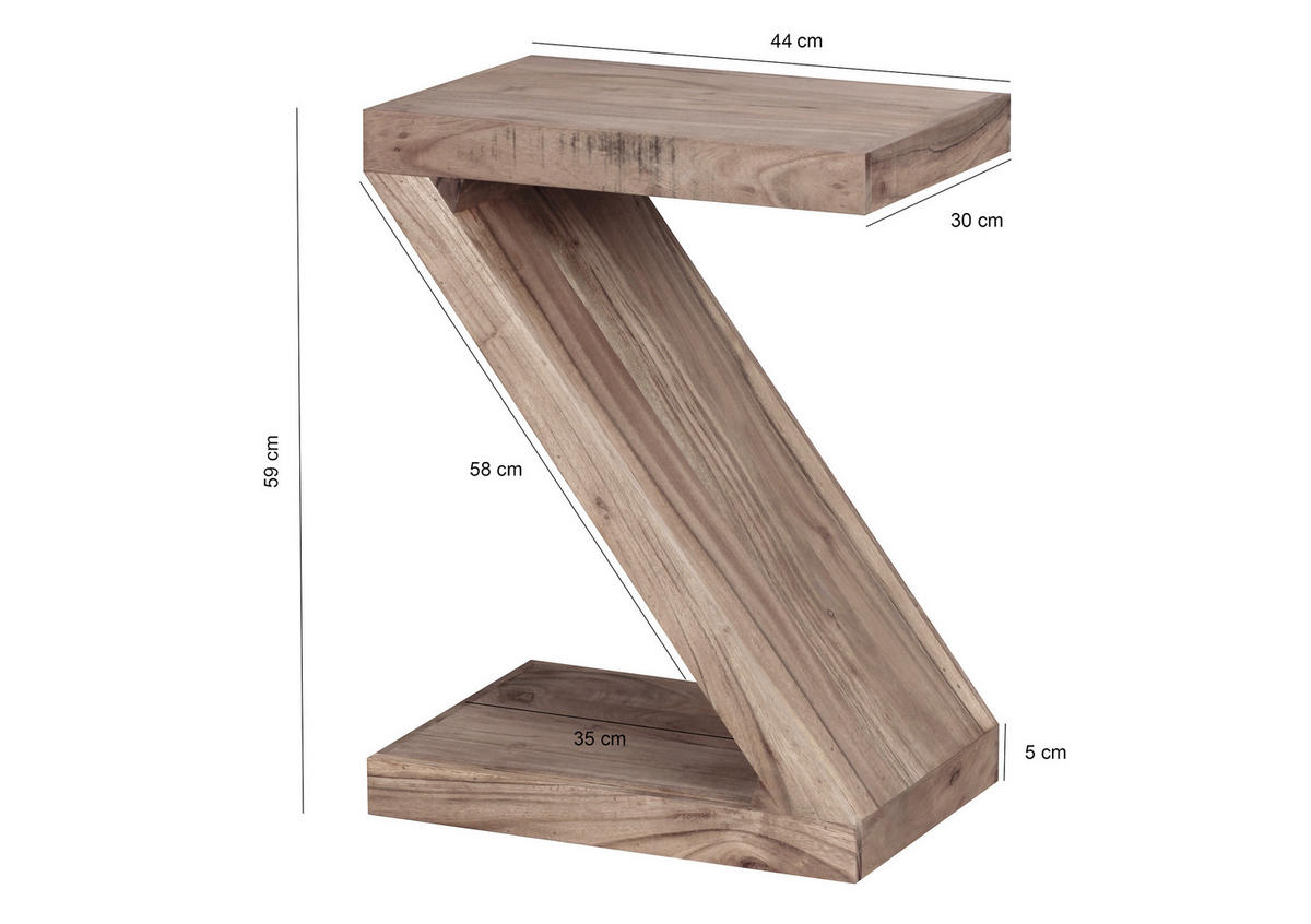 PRÍRUČNÝ STOLÍK, akácia, farba akácie - farba akácie, Design, drevo (44/30/59cm) - MID.YOU