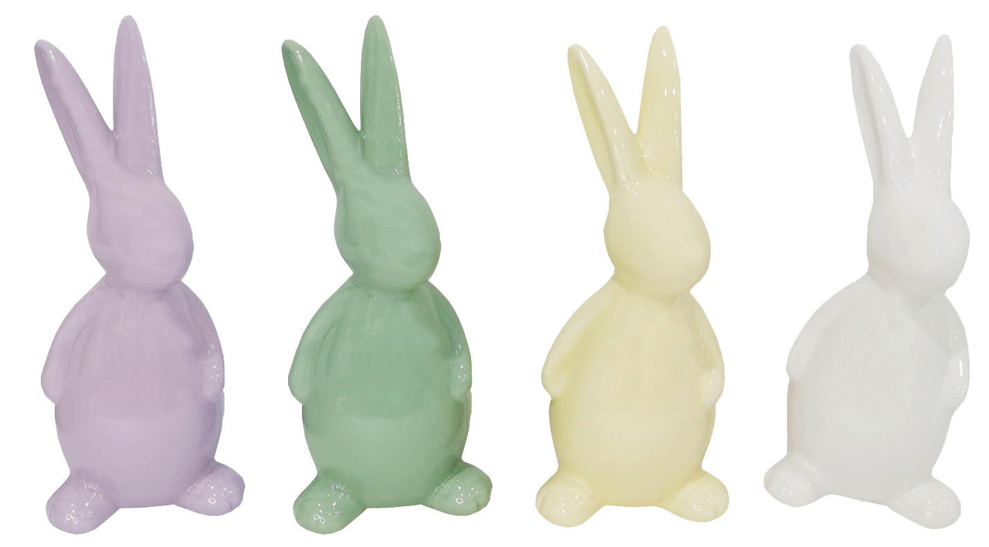 DEKOHASE - Gelb/Lila, LIFESTYLE, Keramik (8,7/19,2/8cm)