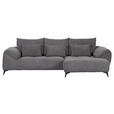 ECKSOFA  in Cord Dunkelgrau  311/176 cm  - Dunkelgrau/Schwarz, KONVENTIONELL, Textil/Metall (311/176cm) - Carryhome