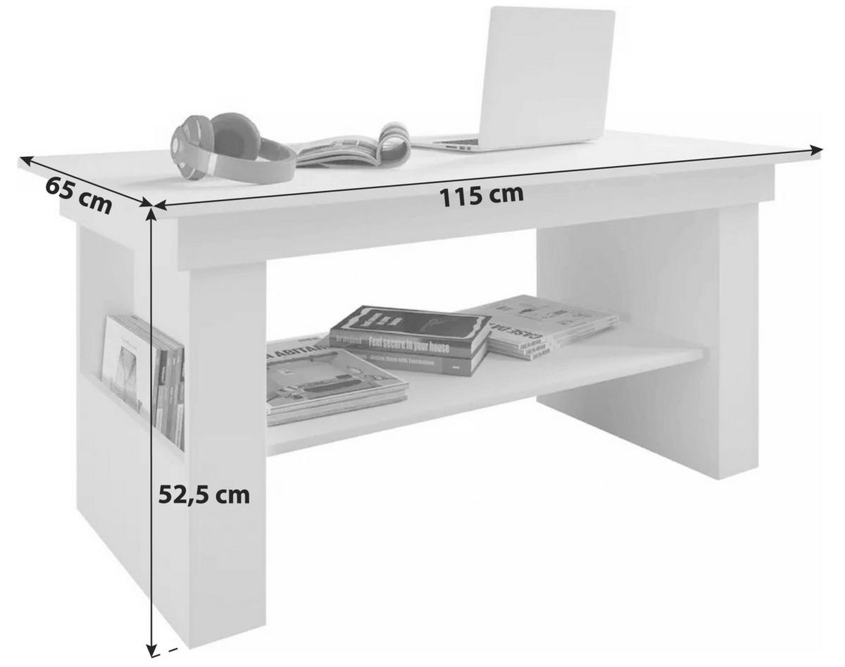 COUCHTISCH in Holzwerkstoff 65/115/52,5 cm  - Eichefarben/Honig, Basics, Holzwerkstoff (65/115/52,5cm) - MID.YOU
