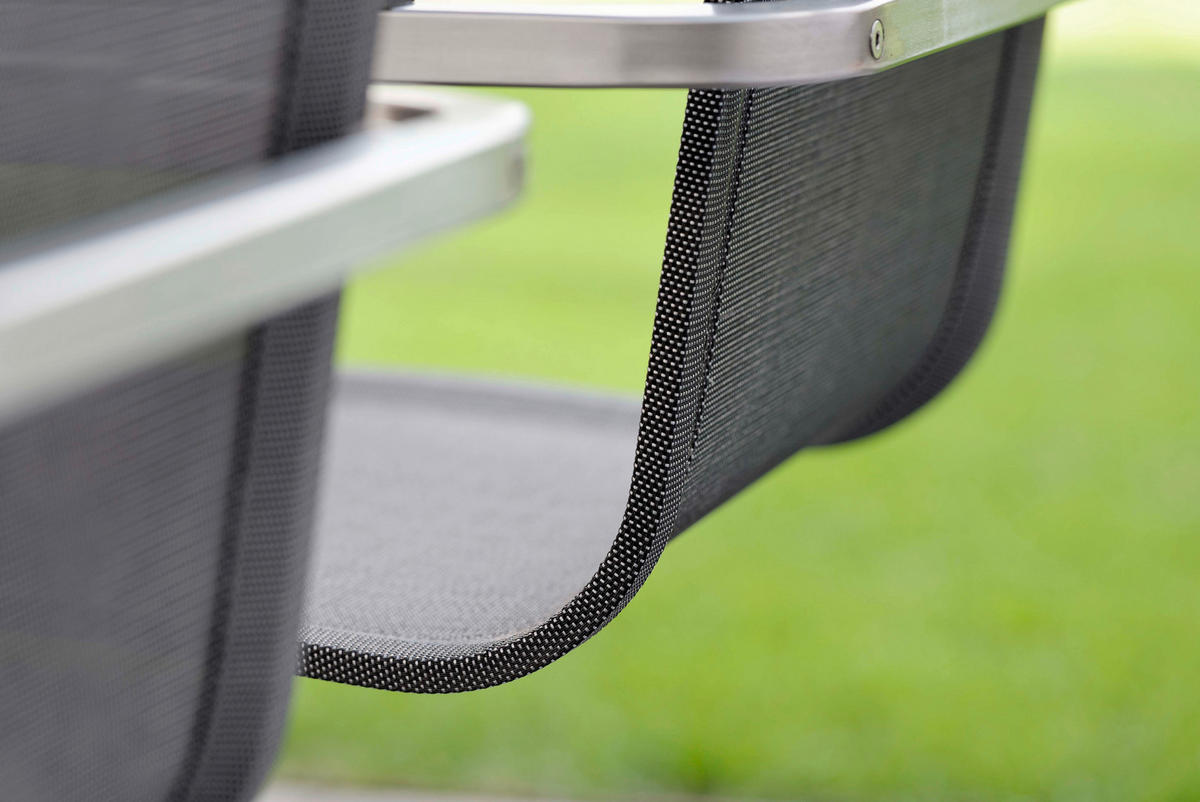 GARTENSCHWINGSTUHL Aluminium, Edelstahl Anthrazit, Grau, Silberfarben  - Edelstahlfarben/Anthrazit, Design, Textil/Metall (57/93,5/61cm) - Stern