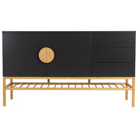 SIDEBOARD  in 176/100/43 cm  - Eichefarben/Schwarz, Design, Holz/Holzwerkstoff (176/100/43cm)