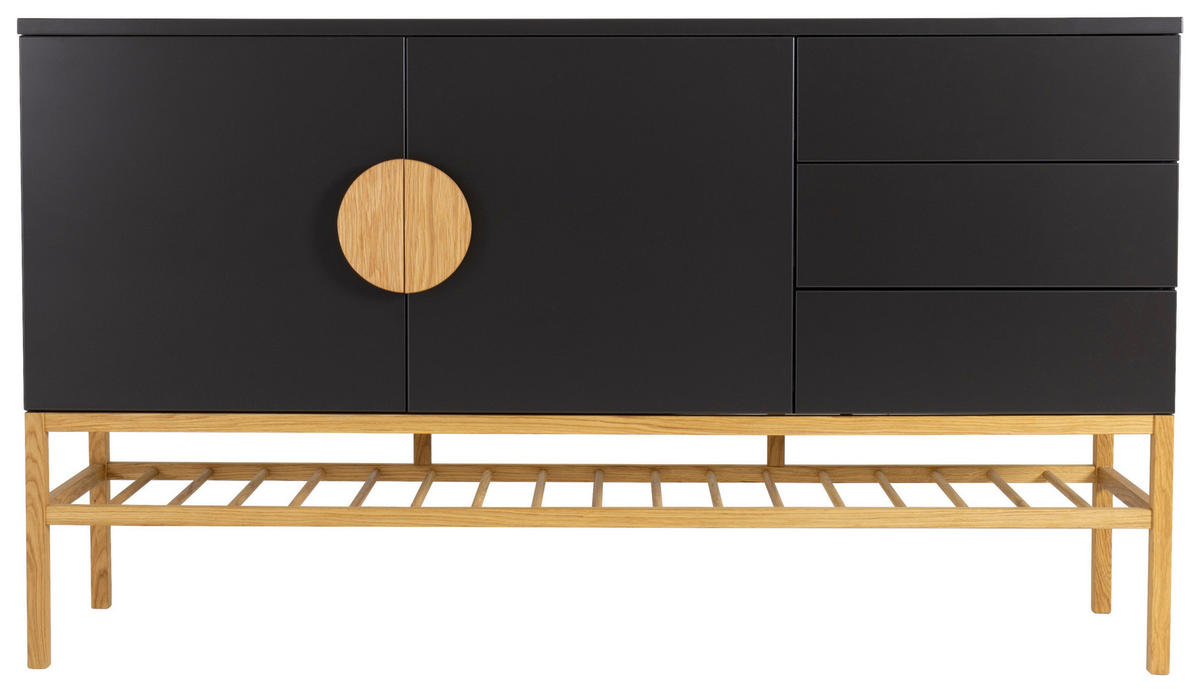 SIDEBOARD  in 176/100/43 cm  - Eichefarben/Schwarz, Design, Holz/Holzwerkstoff (176/100/43cm)