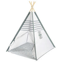 SPIELZELT - Hellgrau/Weiß, Basics, Holz/Textil (120/150/120cm) - My Baby Lou