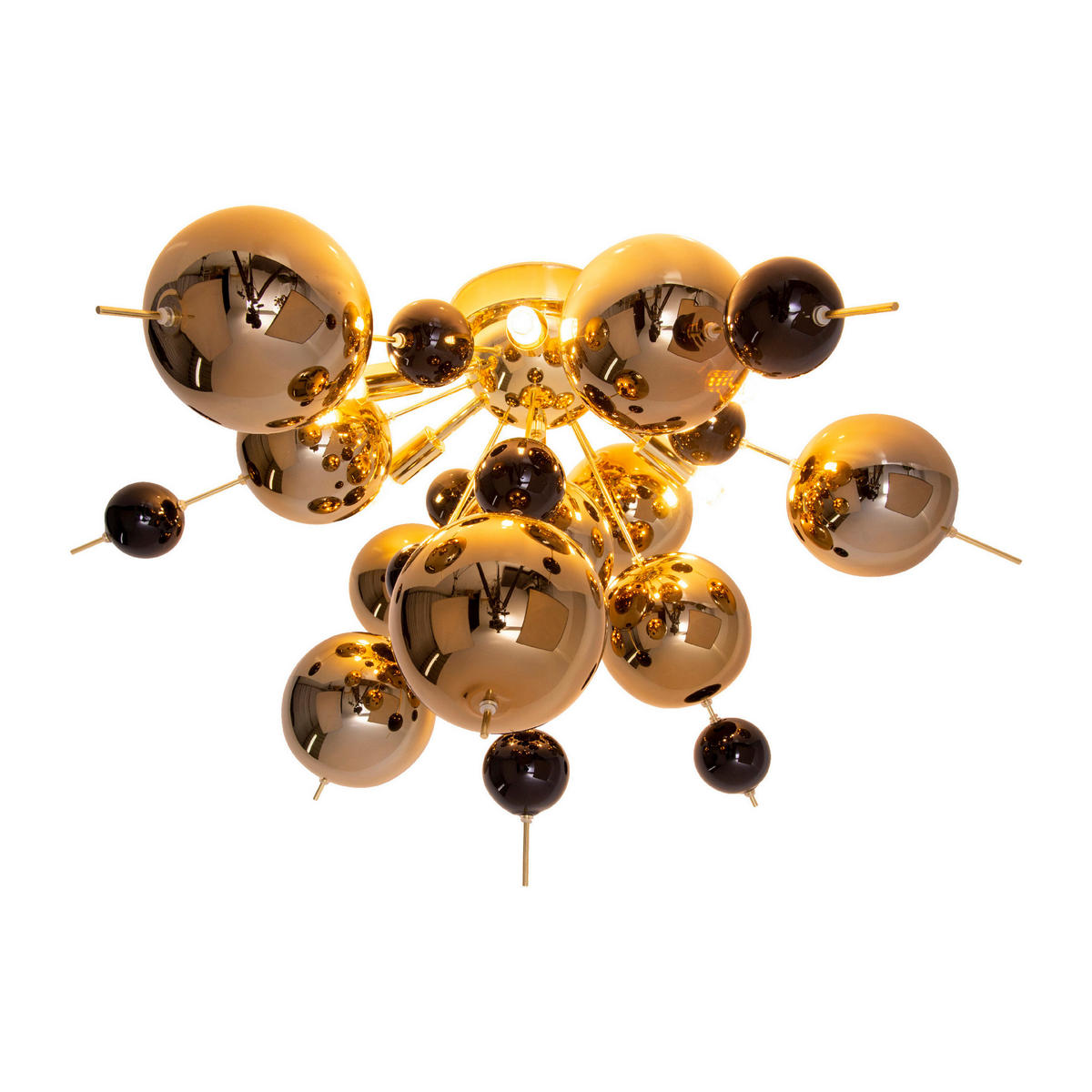 DECKENLEUCHTE 57/38 cm   - Goldfarben/Schwarz, LIFESTYLE, Metall (57/38cm) - Näve