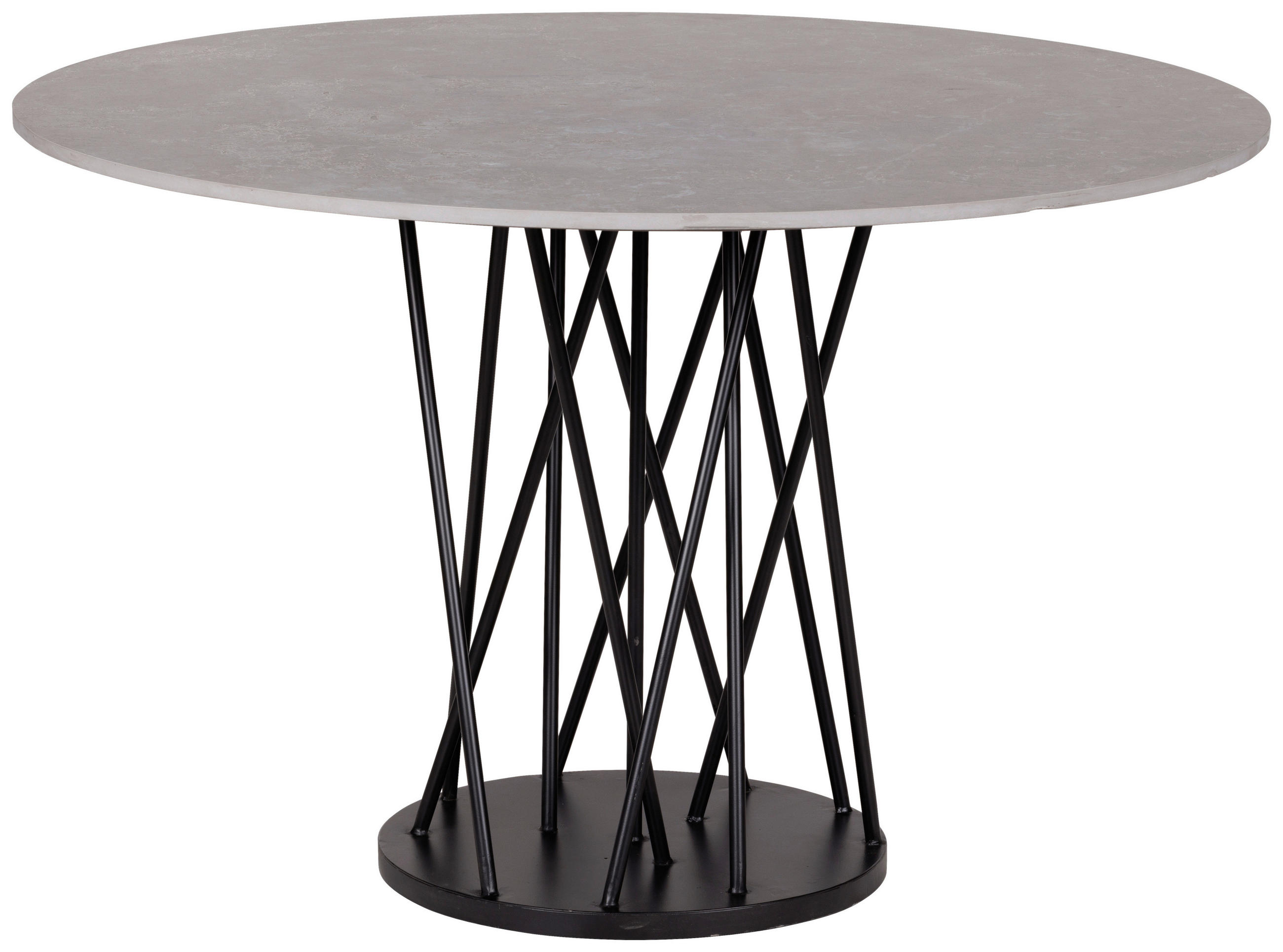 ESSTISCH 120/120/76 cm  Metall, Keramik rund Grau, Schwarz  - Schwarz/Grau, Design, Keramik/Metall (120/120/76cm) - Stylife