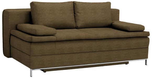 BOXSPRINGSOFA in Webstoff Hellgrün - Chromfarben/Hellgrün, Design, Textil/Metall (200/93/107cm) - Novel
